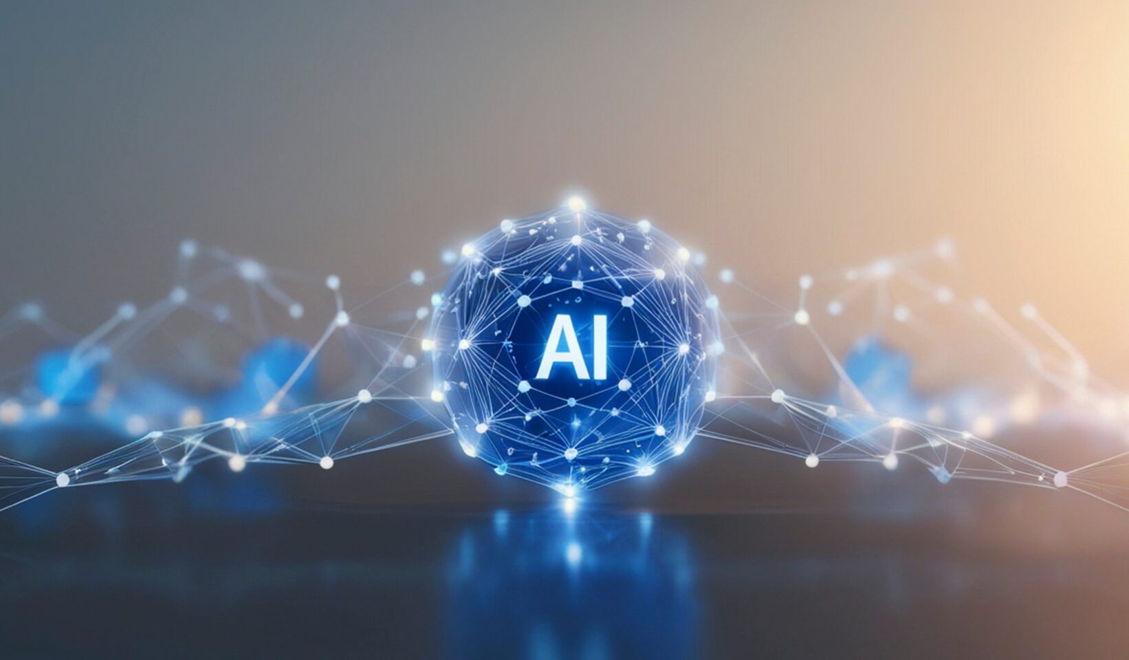 A digital-styled sphere shows the letters AI